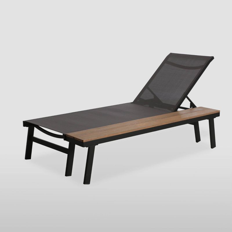 NewPort Outdoor Wicker Chaise Lounge - Dark Gray - Coaster