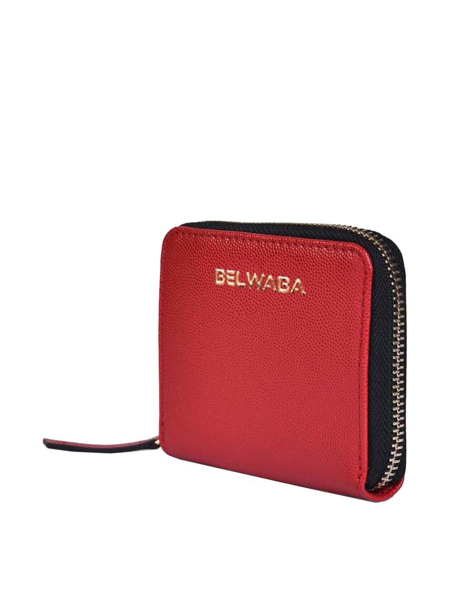 BELWABA Red Solid Zip Around Wallet for Women