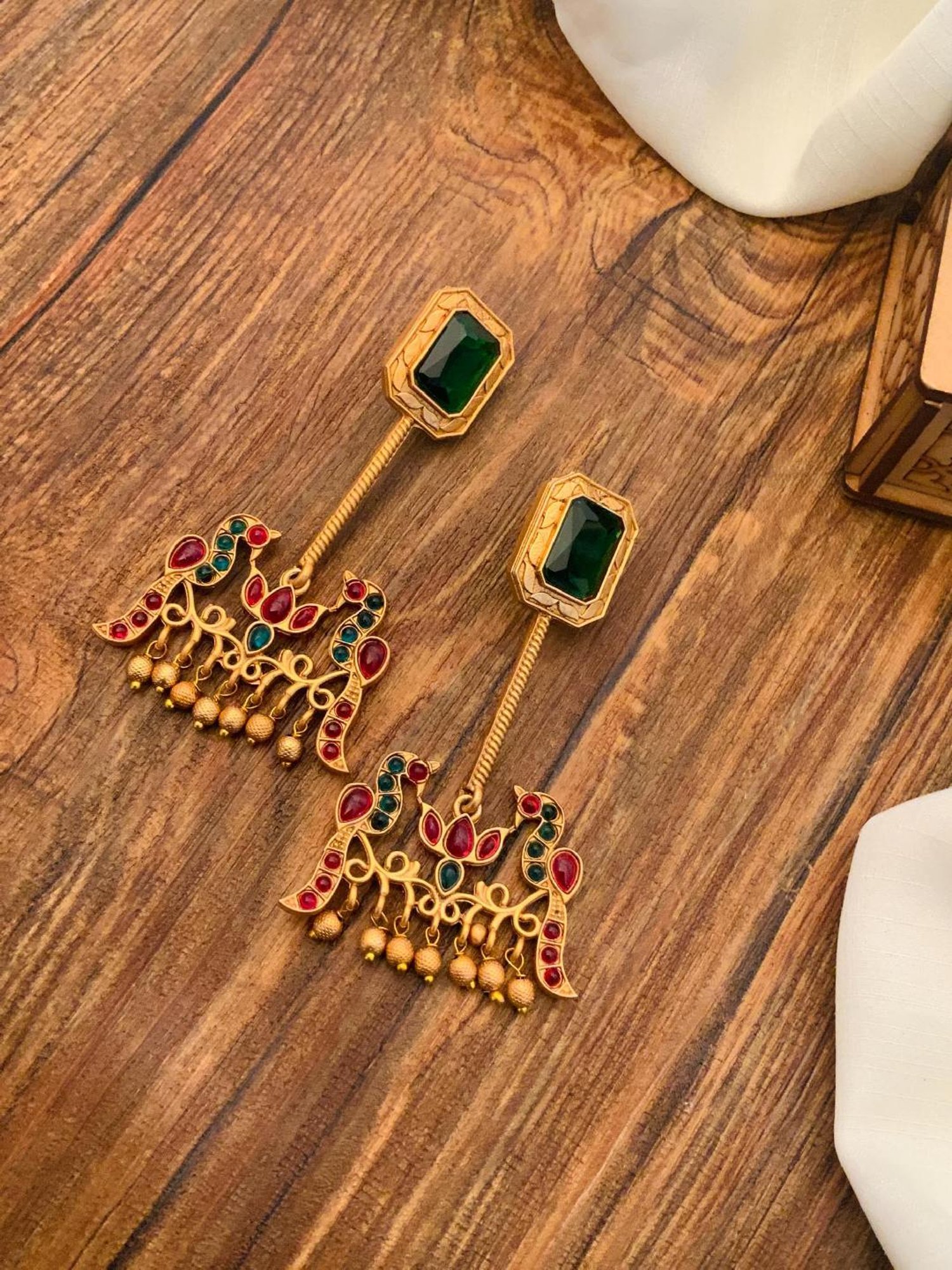 Abdesigns High-Quality Ornamental Gold-Plated Earrings