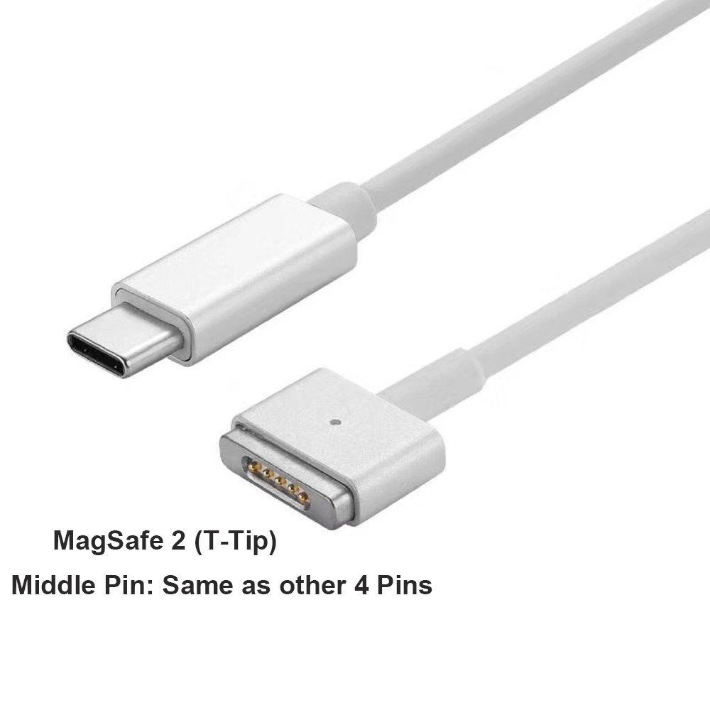 100W USB C Type C to Magsafe 2 T-Tip Power Adapter PD Charger Cable for Apple MacBook Pro 13inch 15in 17inch with Retina Display ((Mid 2012 & After) A1398 A1424 MD506LL/A