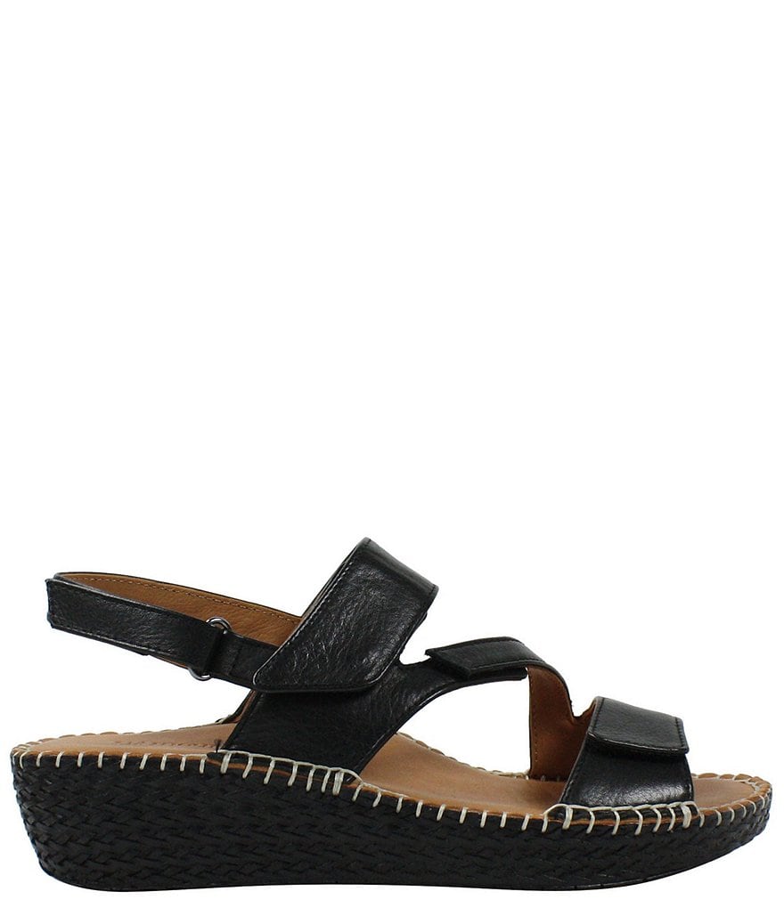L'Amour Des Pieds Yamona Leather Wedge Sandals