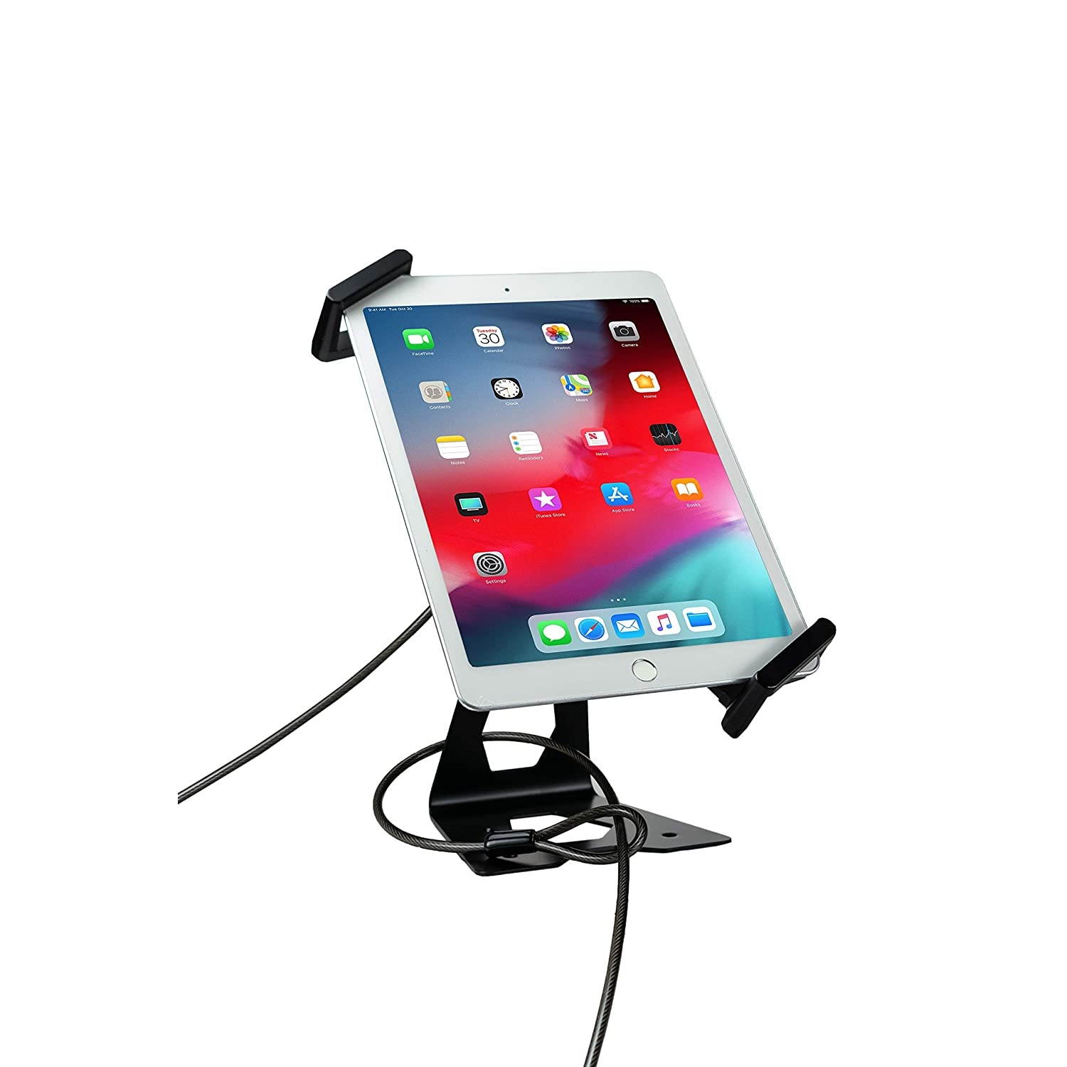 CTA Digital: Universal Case-Compatible Security Kiosk Stand for 7-13-Inch Tablets, Black