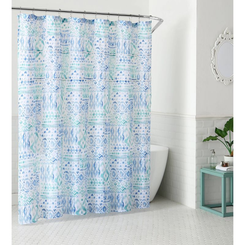 Yasmin Shower Curtain Blue - Peach & Oak