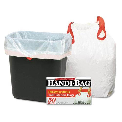 Super Value Pack Trash Bags, 13Gal, .69Mil, 24 X 27 3/8, White, 50/Box