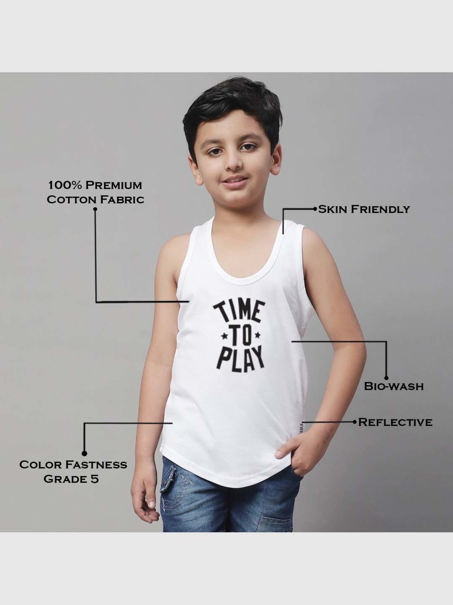 Palm Tree Kids White Printed Vest