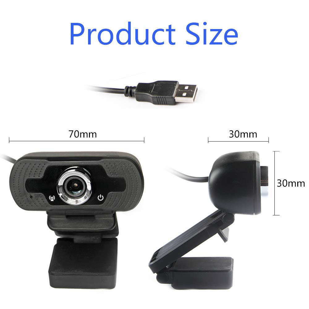 1080P Webcam with Microphone, HD Webcam Computer Web Camera with USB Plug for Video Calling Conferencing Online Teaching Live Streaming