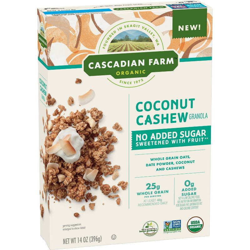 Cascadian Farm No Sugar Added Coconut Cashew Granola