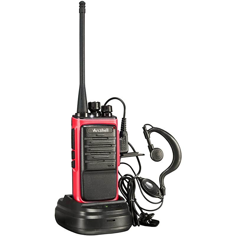 Rechargeable Long Range TwoWay Radios with Earpiece 2 Pack Walkie Talkies UHF 400470Mhz Liion Battery and Charger Included