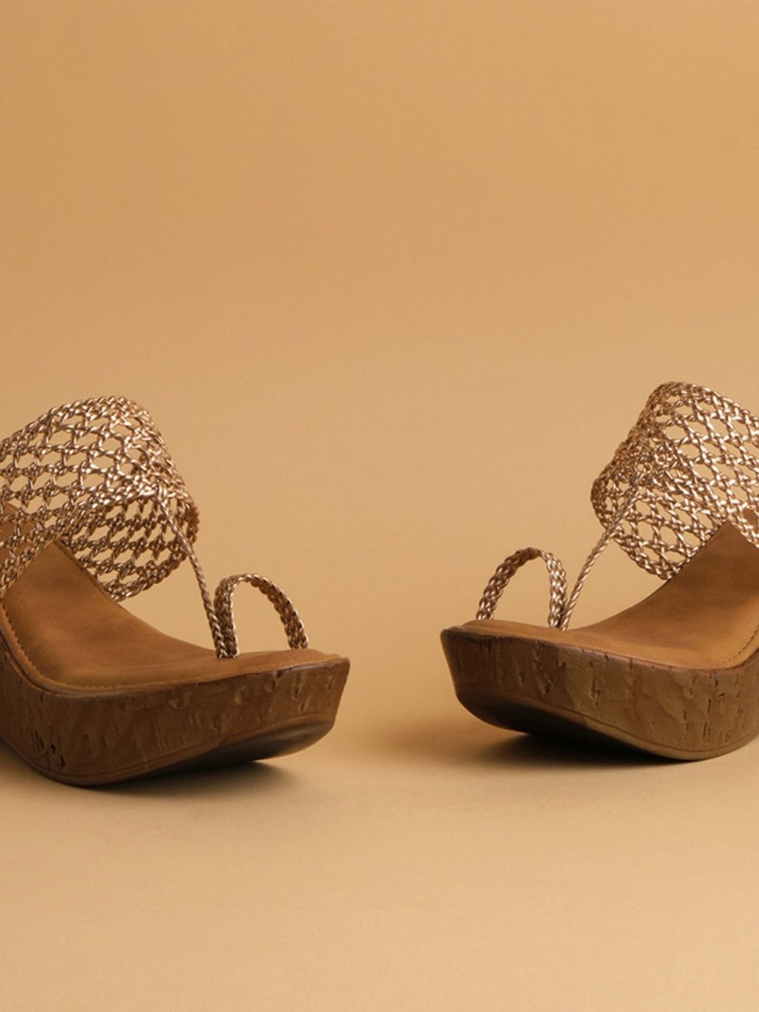 Eridani Women's Zoya Rose Gold Toe Ring Wedges