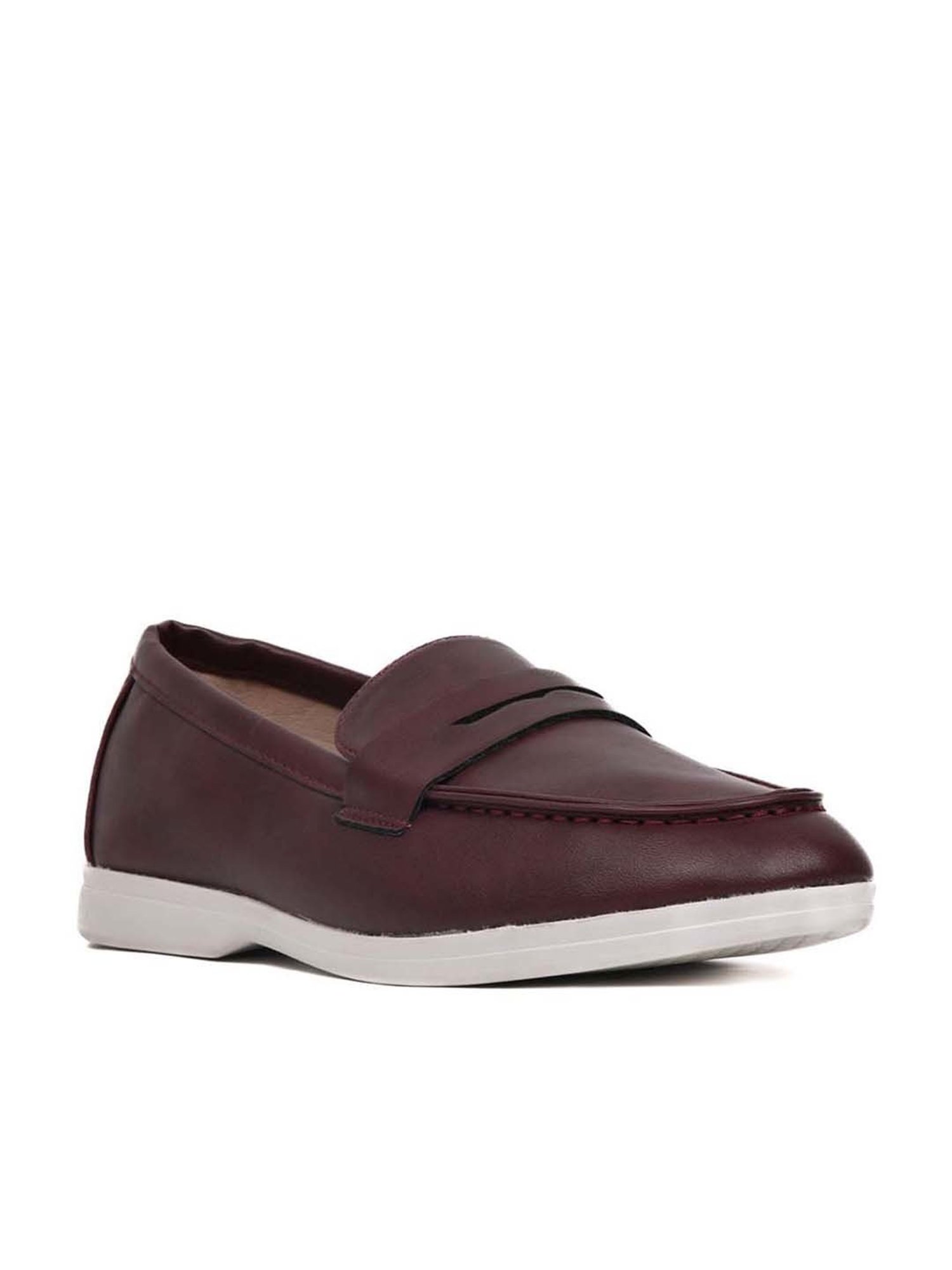 Jove Women's Maroon Casual Loafers