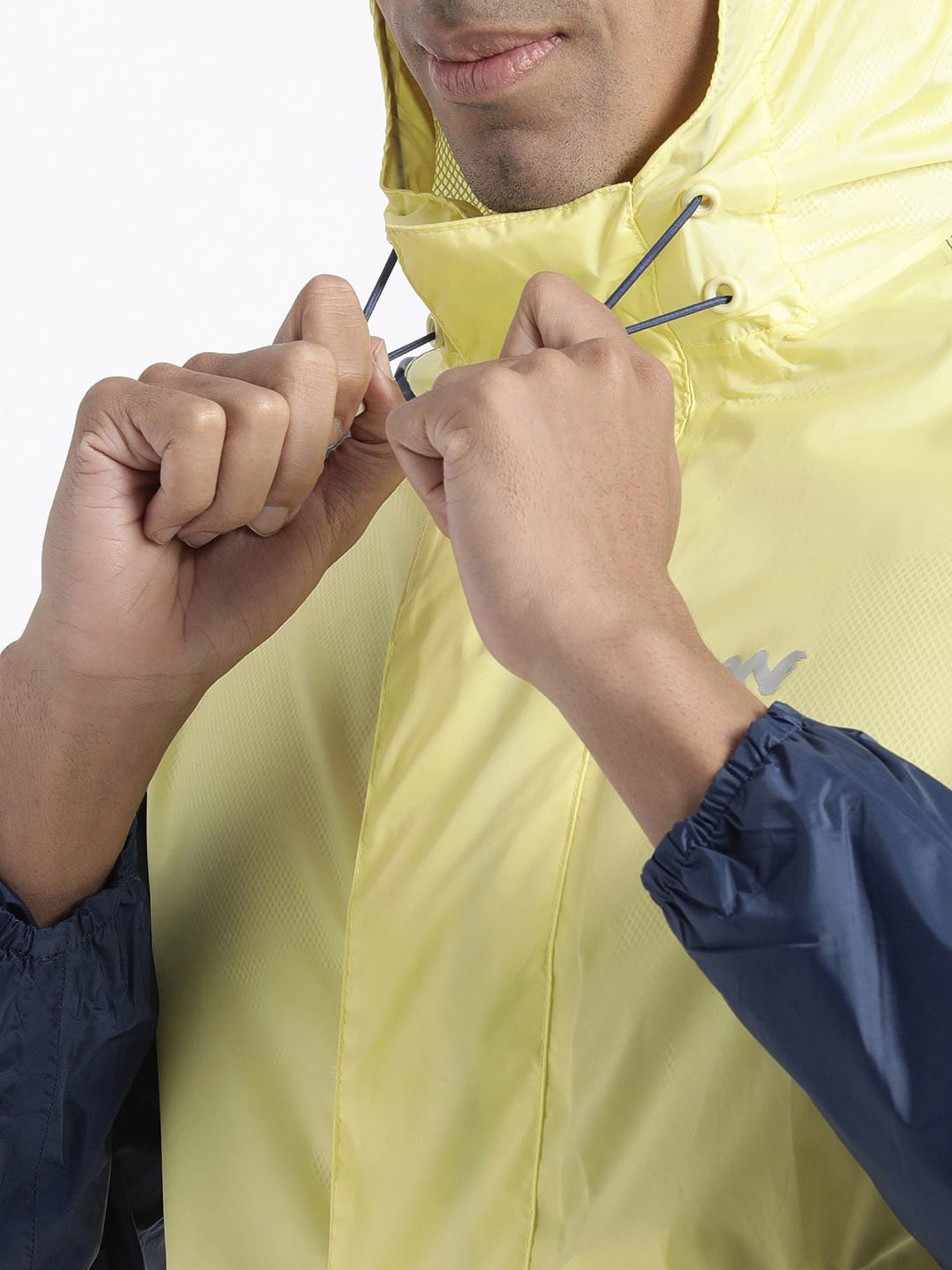 Wildcraft Lime & Navy Regular Fit Colour Block Rainwear Jacket