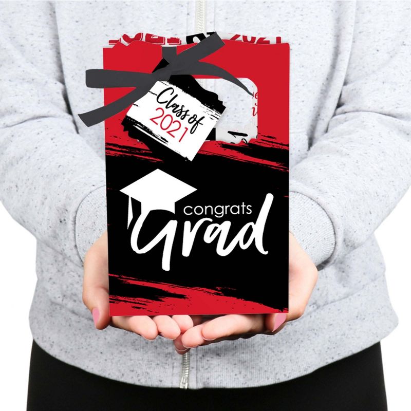 Big Dot of Happiness Red Grad - Best is Yet to Come - Red 2021 Graduation Party Favor Boxes - Set of 12