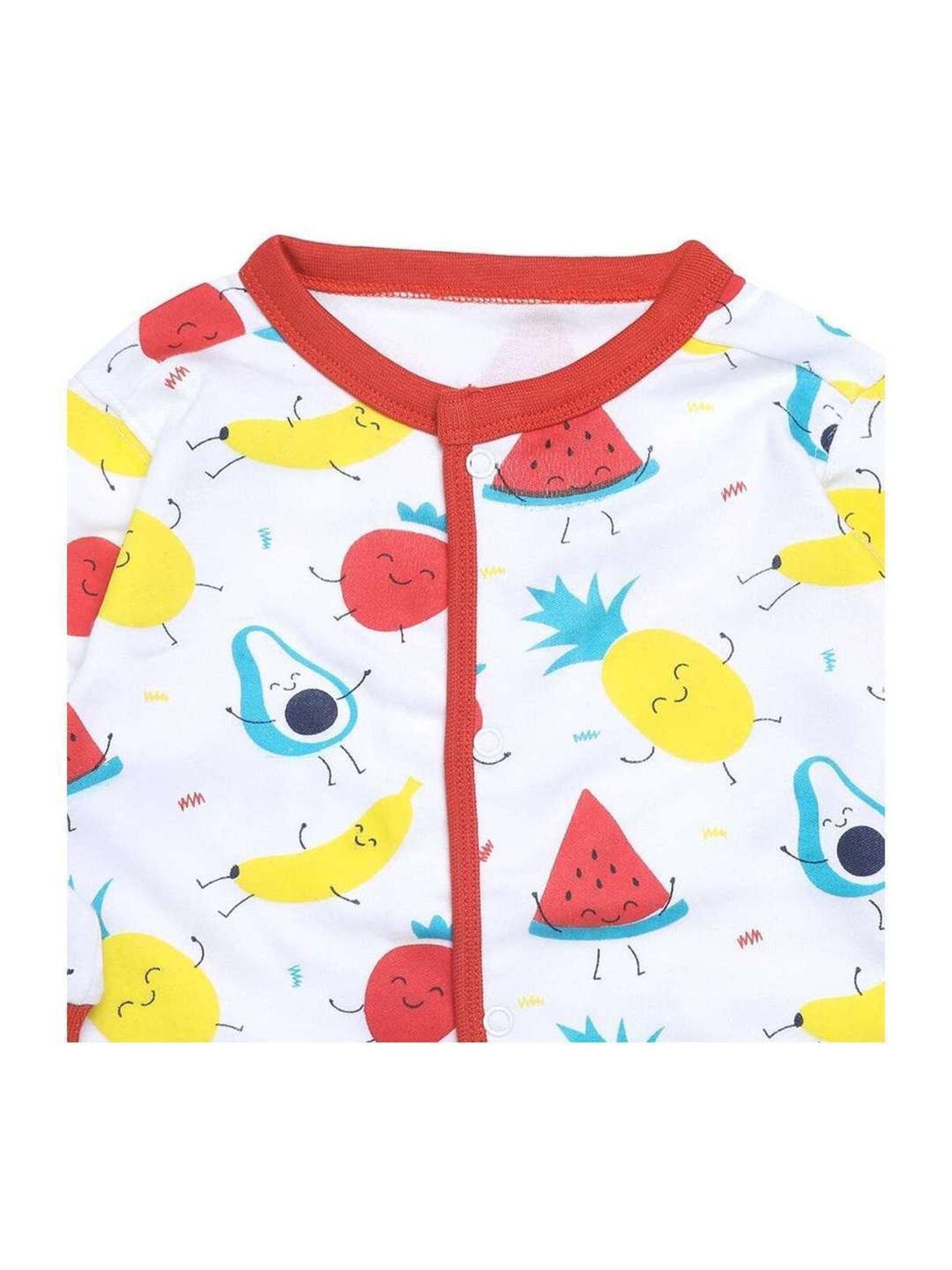 The Mom Store Kids Multicolor Cotton Printed Full Sleeves Romper