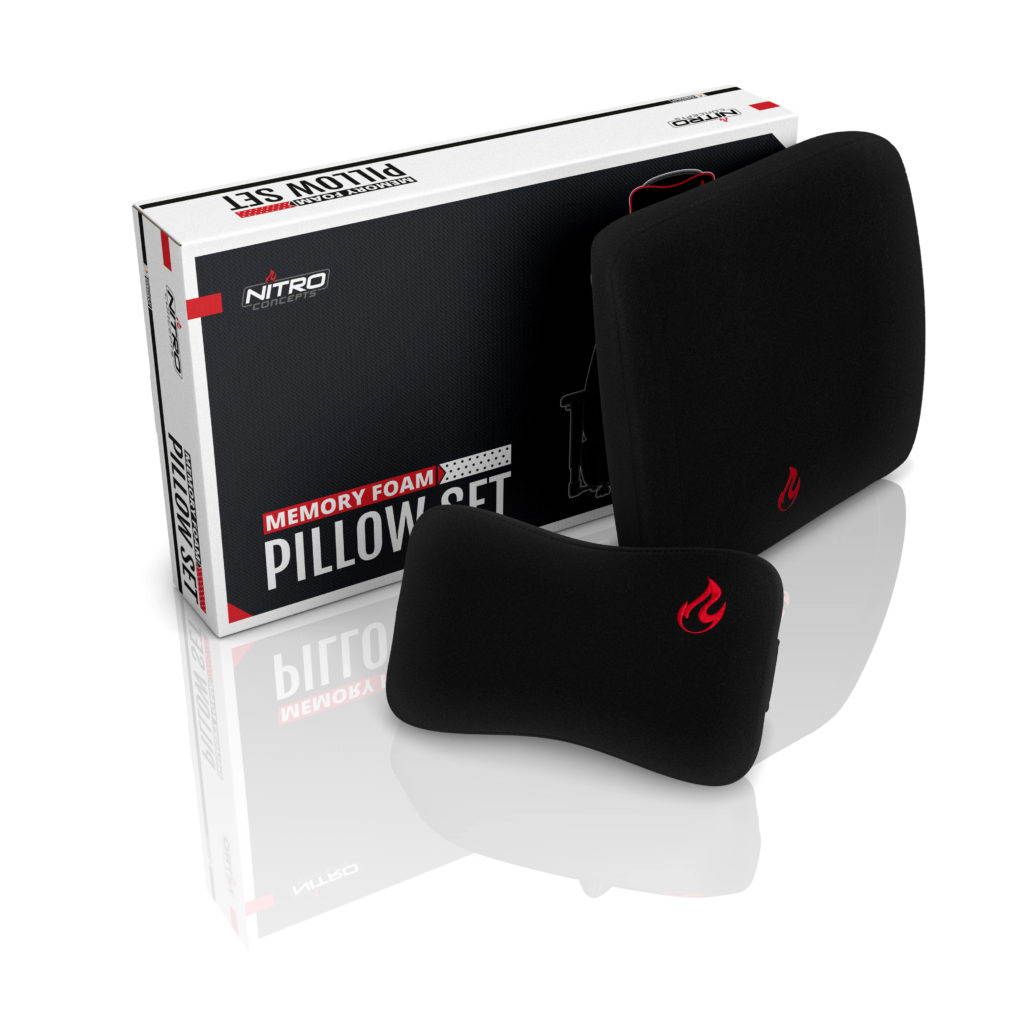 Nitro Concepts Memory Foam Pillow-Set Black/Red