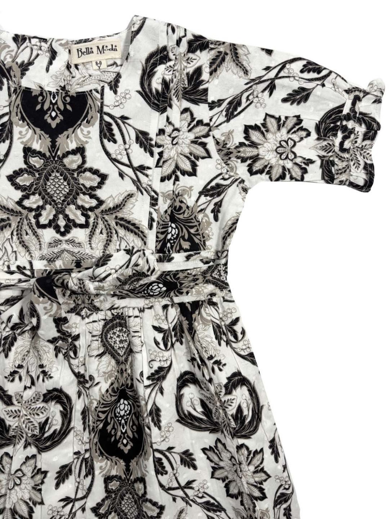 Bella Moda Kids Black & White Cotton Printed Dress