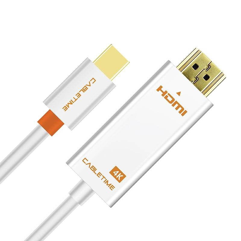 Cabletime Thunderbolt Mini DisplayPort dp to HDMI 4K Adapter HDMI Display Port Cable for 1080P TV Lenovo Computer MacBook N043
