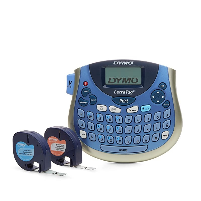 LetraTag LT100T Plus Compact Portable Label Maker with QWERTY keyboard 1733013SilverBlue