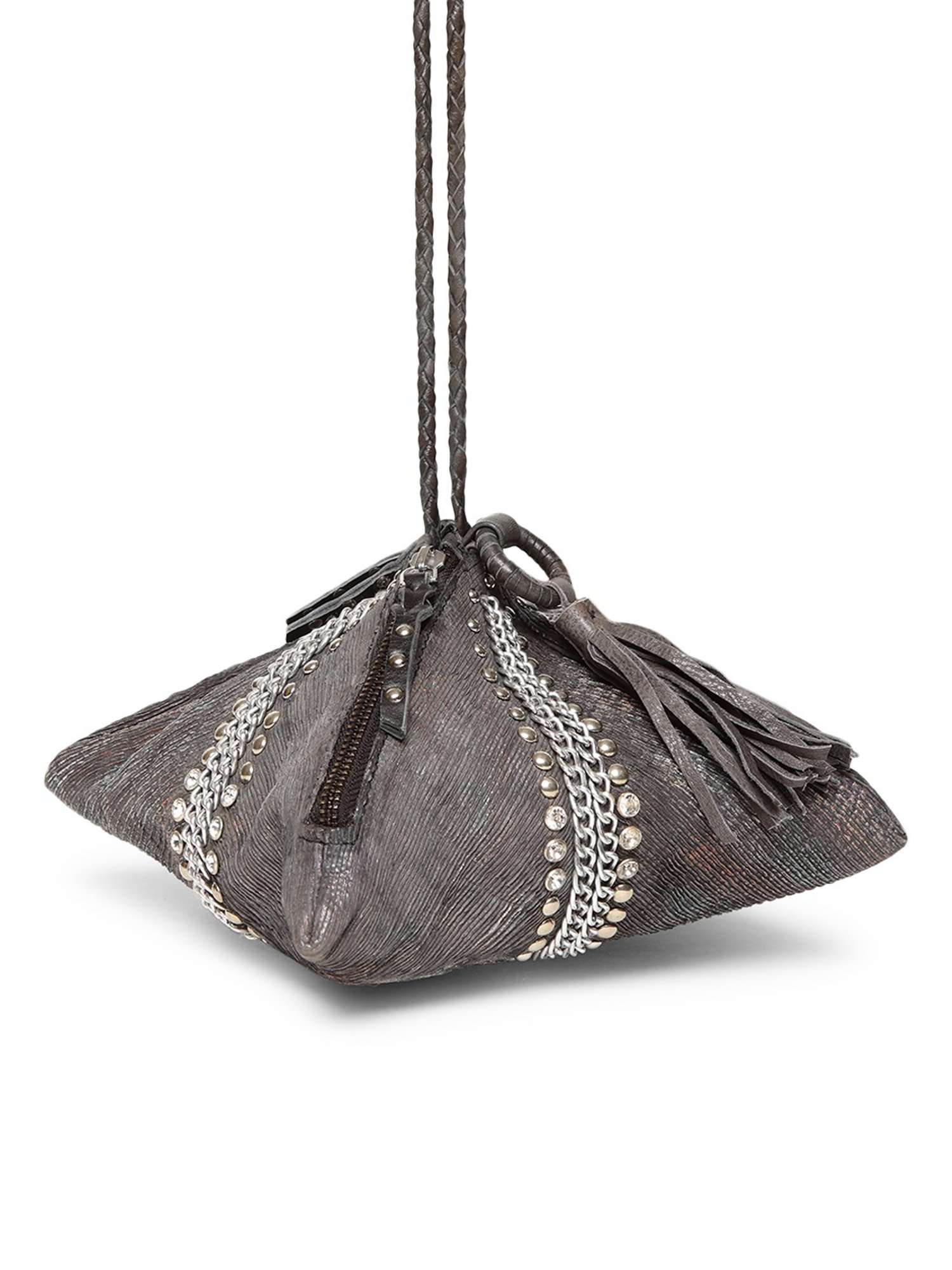 Art N Vintage Silvia Black Leather Textured Small Potli