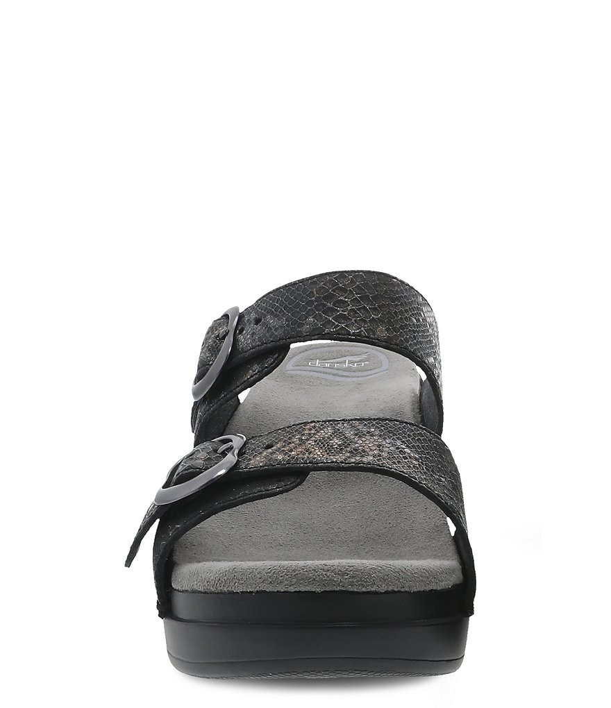Dansko Sophie Metallic Python Slide Sandals