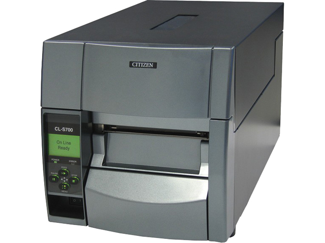 CITIZEN CL-S700 Series 4" Industrial Thermal Transfer + Direct Thermal Barcode & Label Printer, 203 dpi, USB, Parallel, Serial, Ethernet - CL-S700DT-E