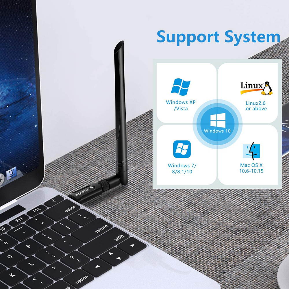 Realtek RTL8812BU USB Wireless Adapter 1200 Mbps with 5 dBi Antenna Dual Band AC1200 WiFi Dongle IEEE 802.11 a b g n ac for Laptop Desktop USB 3.0 Network Adapter Support Windows 10 Mac