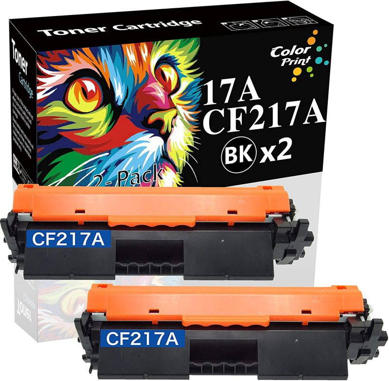 2-Pack ColorPrint Compatible CF217A Toner Cartridge Replacement for 17A 217A 19A CF219A Work with Laserjet Pro M102 M130 Series M102w M102a MFP M130fn M130nw M130fw M130a Printer (Black)
