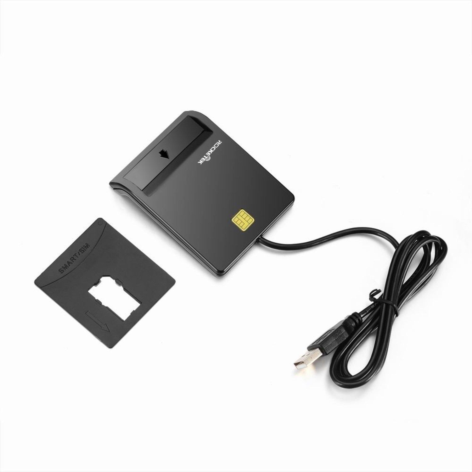 Rocketek DOD Military USB Smart Card Reader / CAC Common Access Card Reader Writer / RT-SCR1