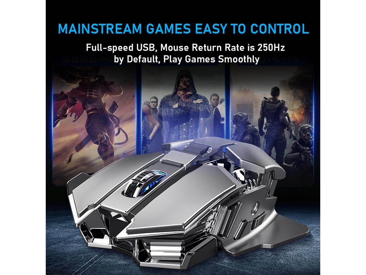 AULA SC300 2.4G Wireless Rechargeable Mouse 4-Color RGB Gaming Mouse Auto-sensing Smart Sleep Ergonomic