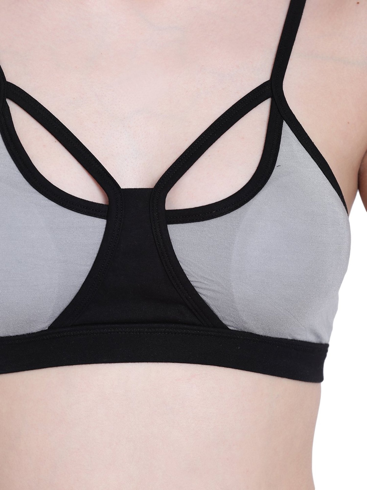 La Intimo Grey Non Wired Padded Sports Bra