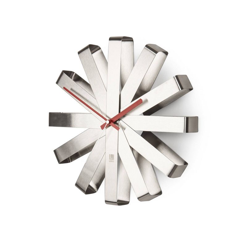 12" Ribbon Wall Clock Steel - Umbra