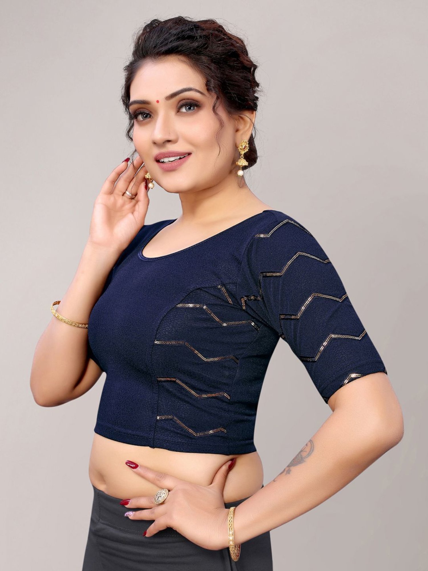 Salwar Studio Red Embroidered Blouse