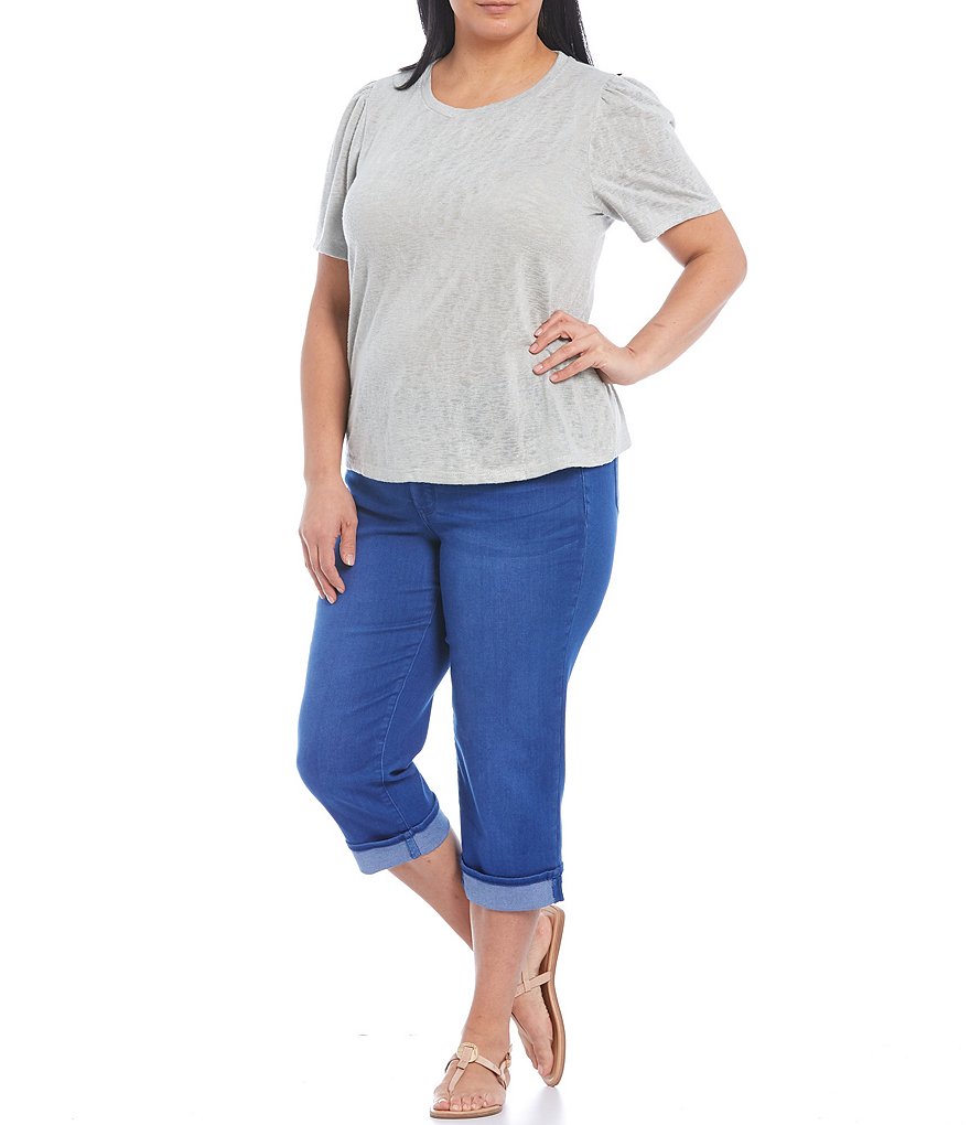 NYDJ Plus Size Marilyn Straight Leg Crop Jeans