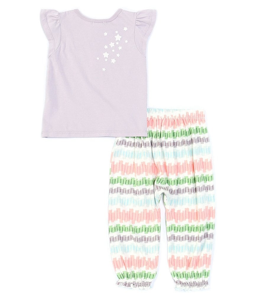 Peek Baby Girls 3-24 Months Short-Sleeve Happy Rainbow Tee & Printed Jogger Pant Set