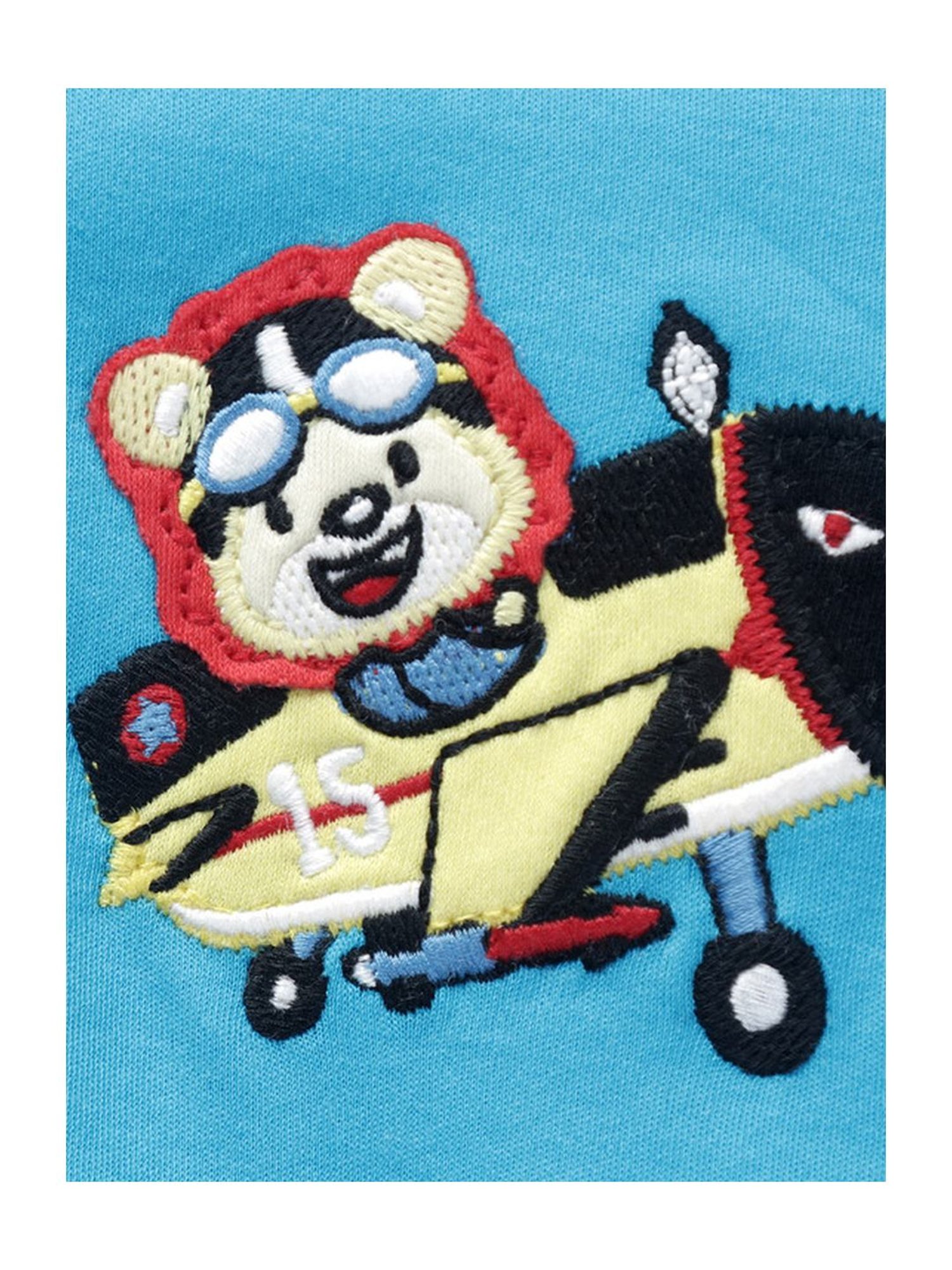 Pranava Kids Blue Cotton Patch Work Hooded T-Shirt