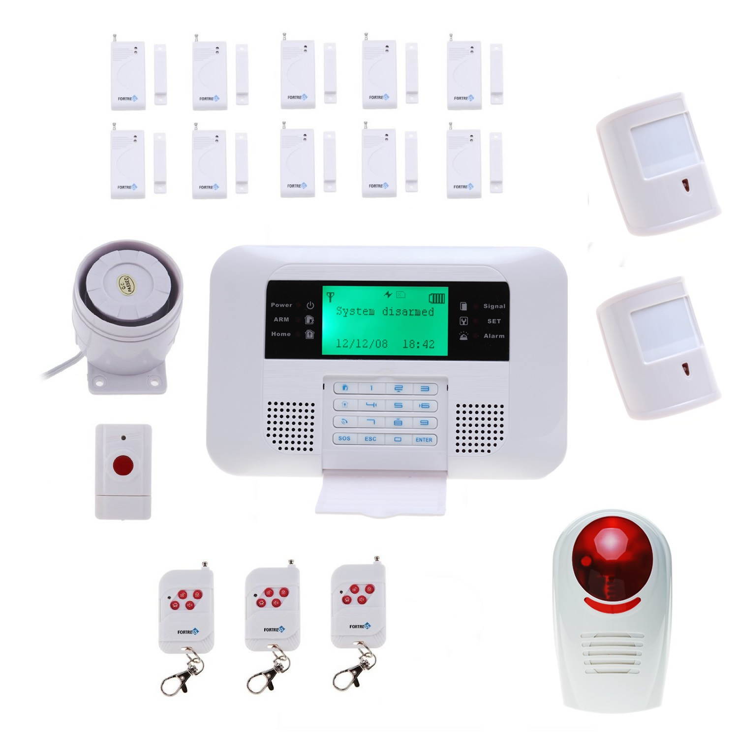 Fortress GSM-C Wireless Cellular GSM Home Security Alarm System With Auto Dial