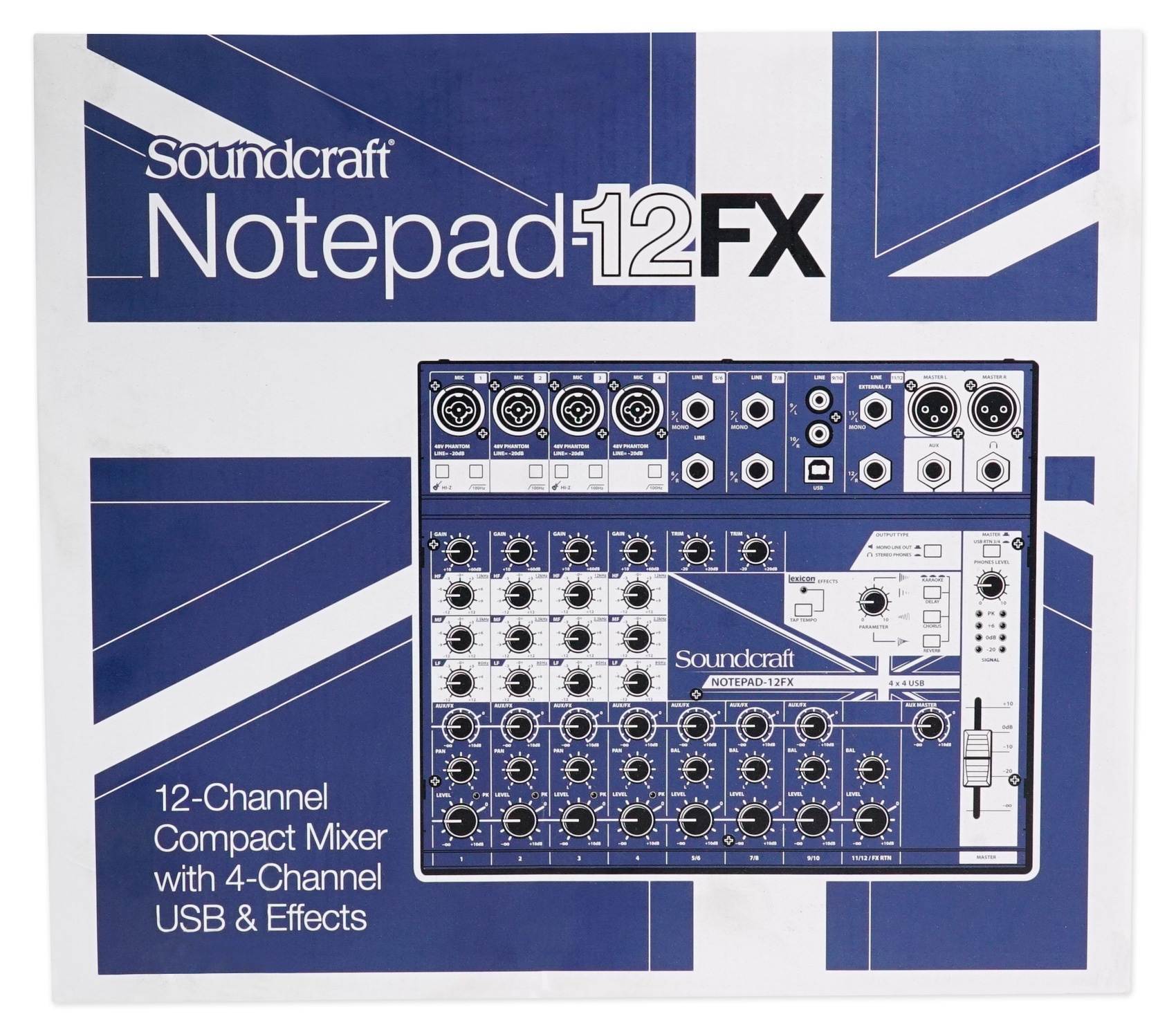 Soundcraft Notepad-12FX 12-Channel Mixer w/USB I/O + Effects + Studio Headphones
