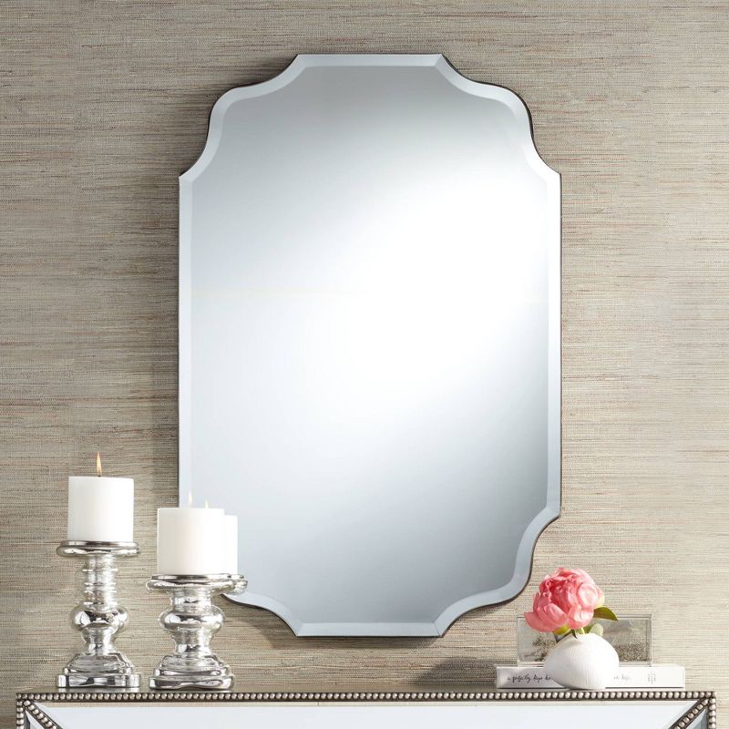 Noble Park Vita Oval Wave Edge 23 1/2" x 36" Frameless Wall Mirror