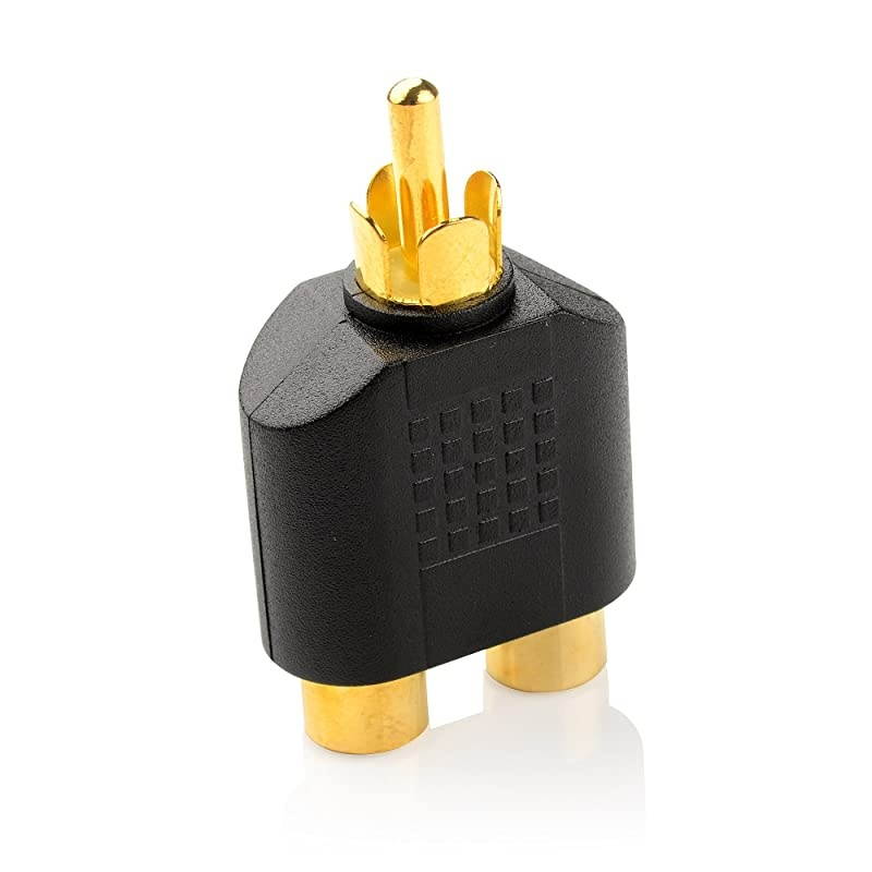 5Pack Gold Plated RCA Male to Female Split Adapter