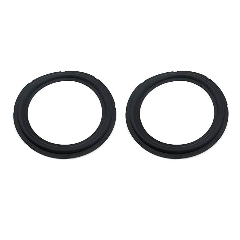 Speaker Surround Re-Foam Repair Perforated Speaker Surround Foam Edge Horn Shape for Speaker Replacement or DIY Rubber 10" Black Set of 2