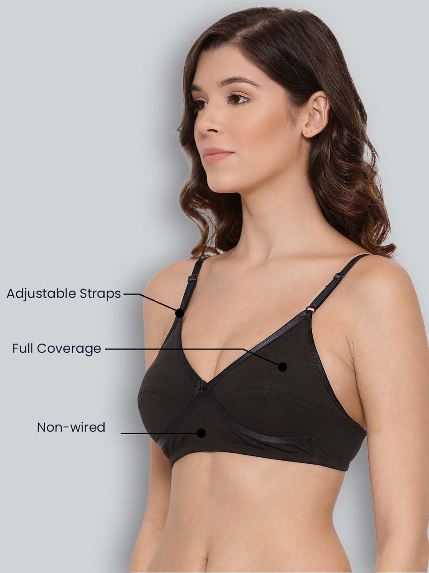 Lyra Black Cotton Everyday Bra