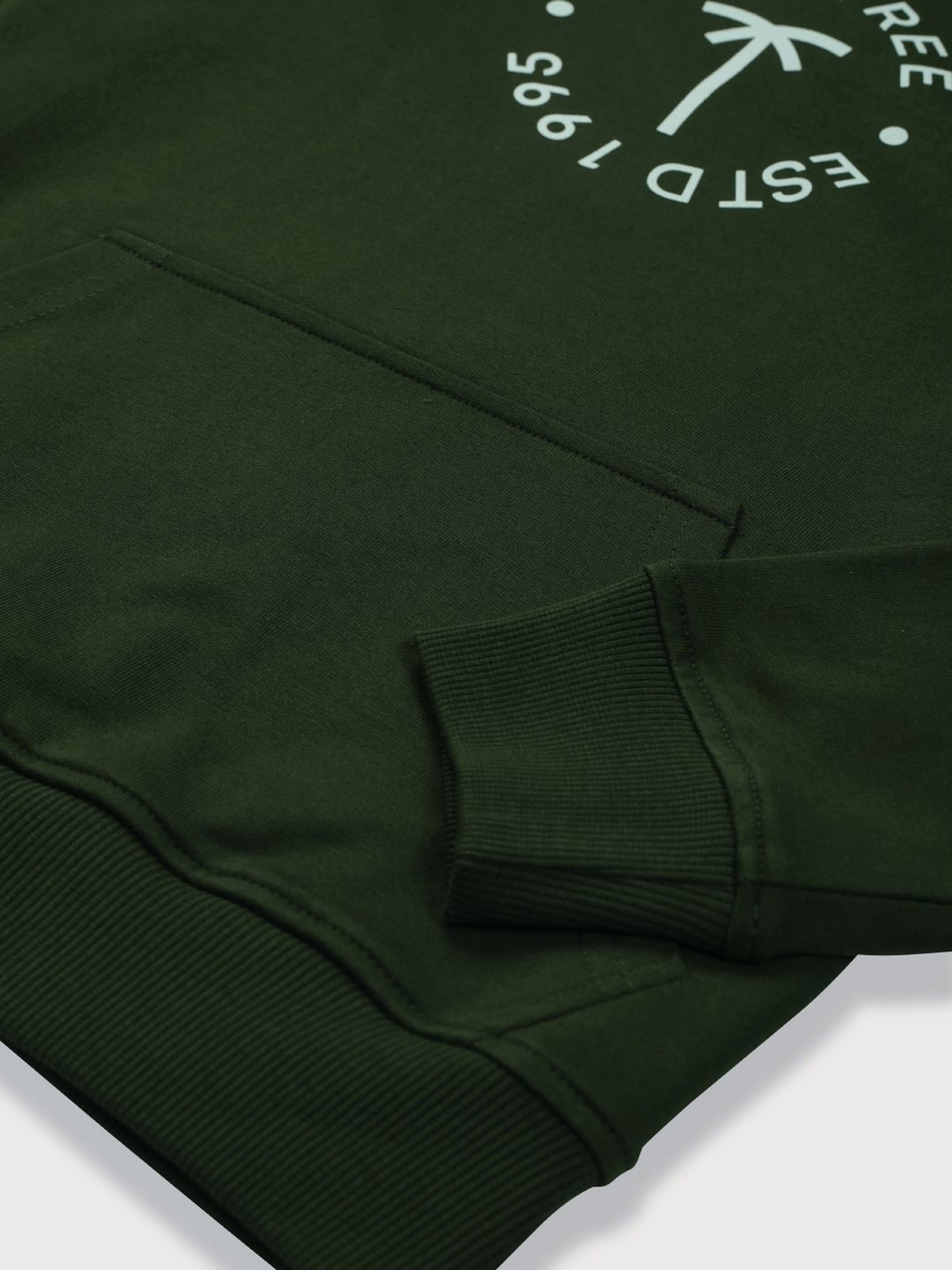 Palm Tree Kids Green Regular Fit Full Sleeves Sweatshirt