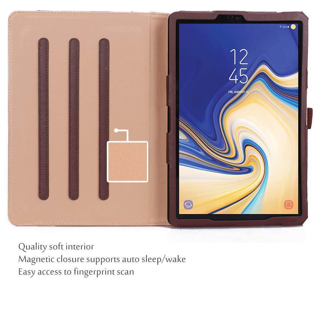 ProCase Folio Case for Galaxy Tab S4 10.5, Stand Protective Case Cover for Samsung Galaxy Tab S4 (10.5-Inch SM-T830 T835 T837) with S Pen Holder, Multiple Viewing Angles -Brown