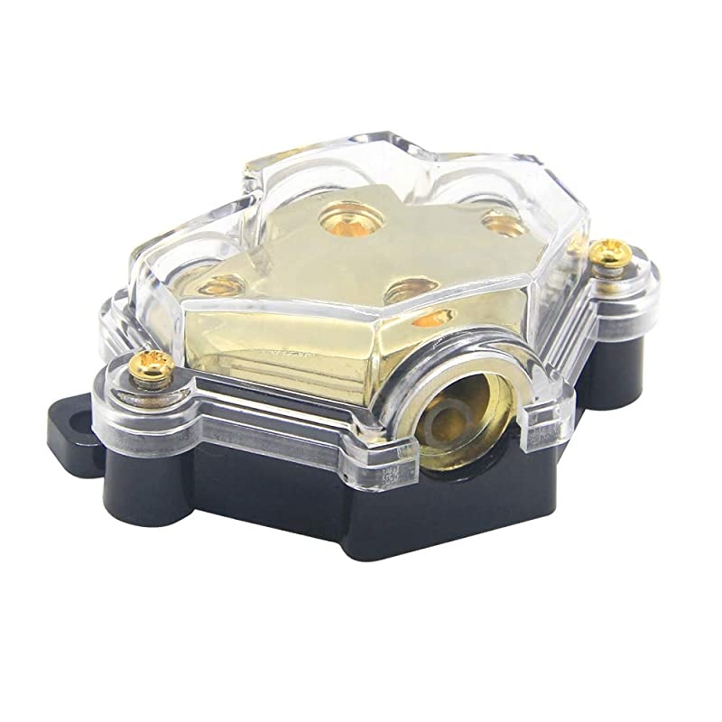 3 Way Power Distribution Block 024 AWG Gauge in 48 Gauge Out Car Audio Stereo Amp Distribution Connecting Block for Audio Splitter 1 in 3 Out