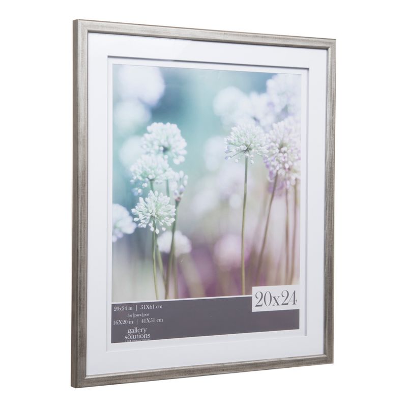 20" x 24" Frame with Double Matted to 16" x 20" Gray/White - Gallery Solutions