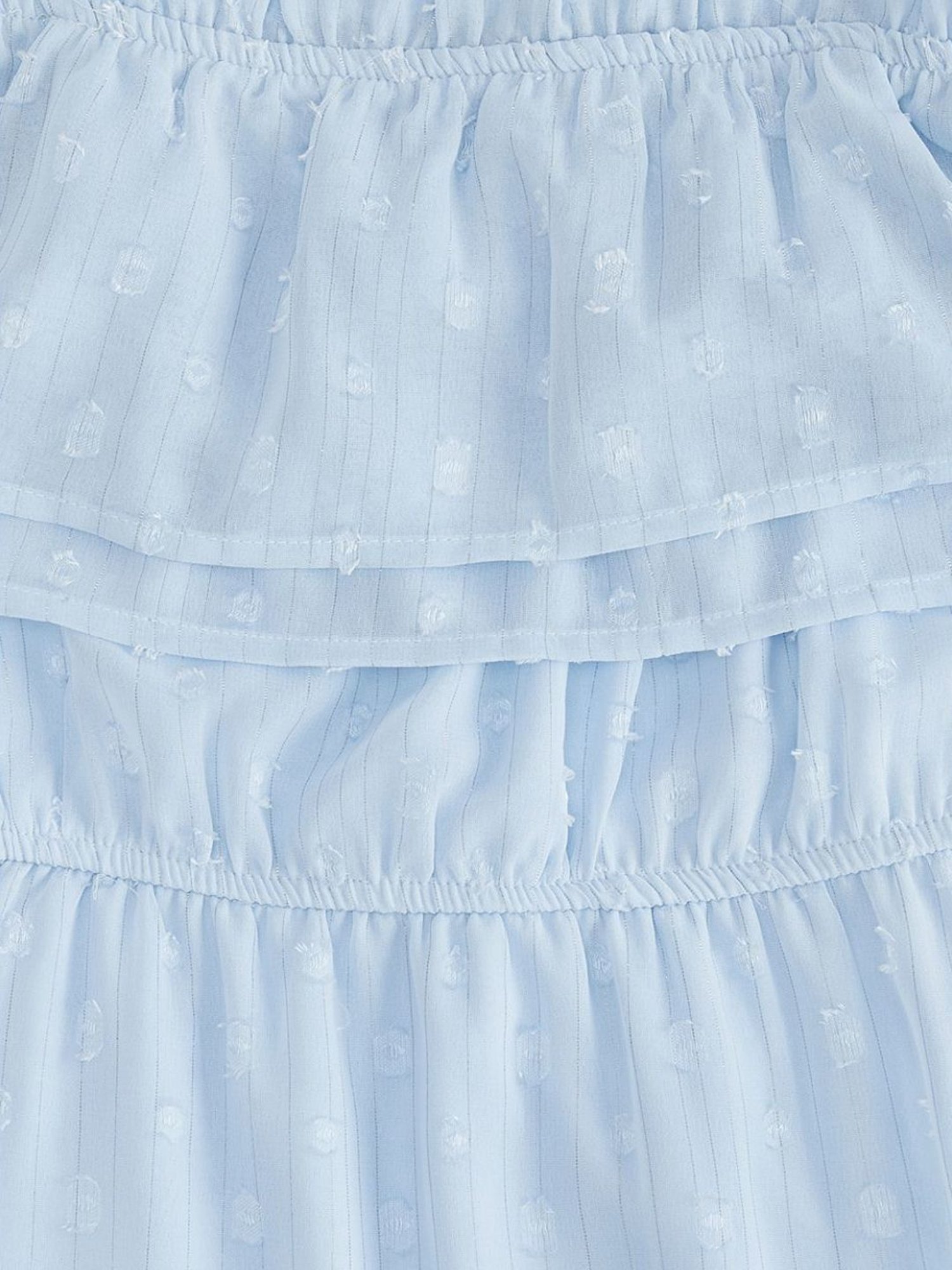 Pantaloons Junior Aqua Blue Cotton Self Pattern Dress