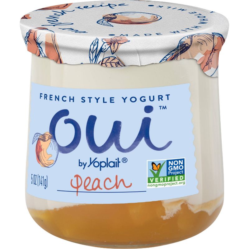 Oui by Yoplait Peach Flavored French Style Yogurt - 5oz