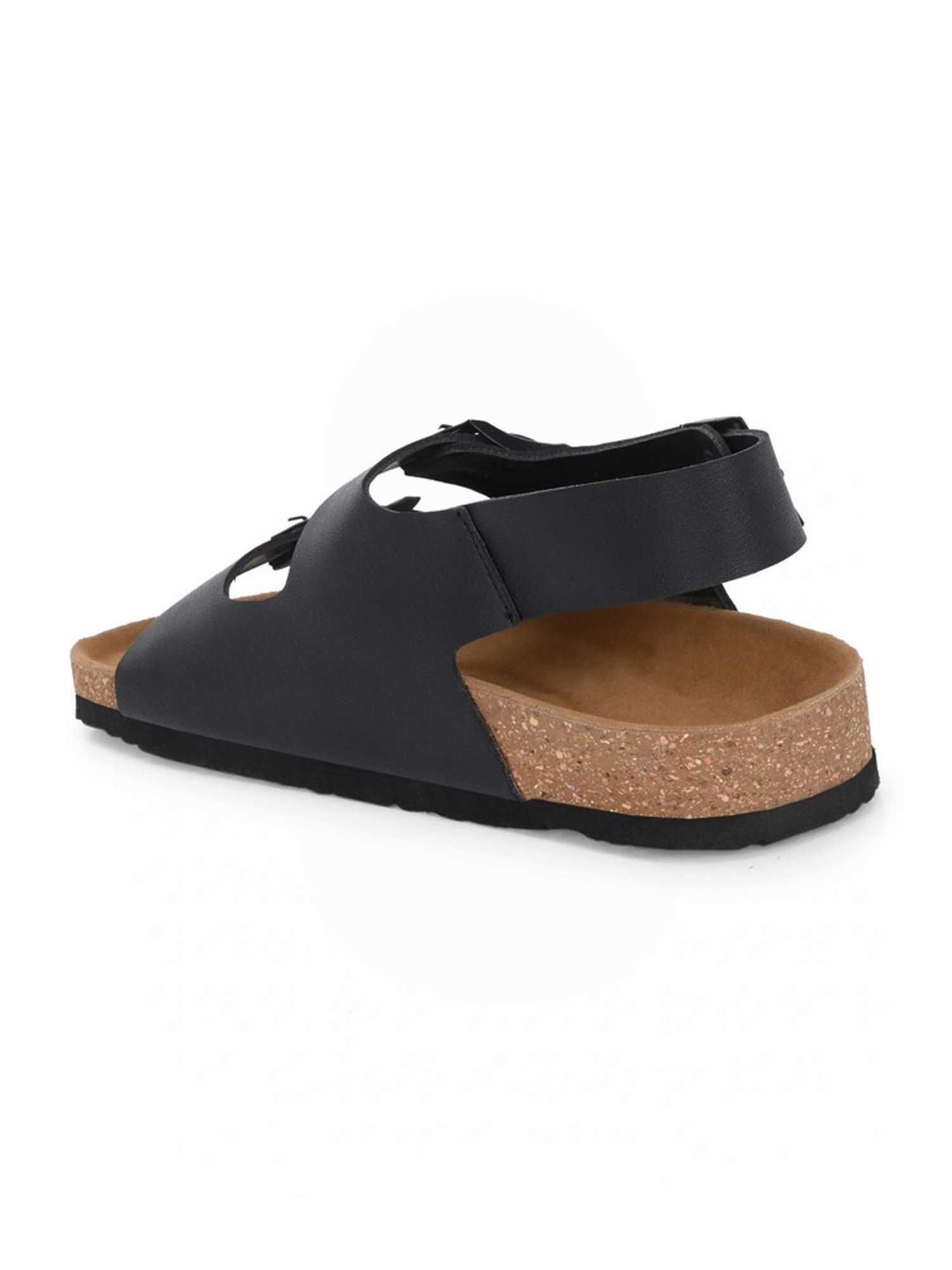 Hoversole Men's Black Cork Back Strap Sandals