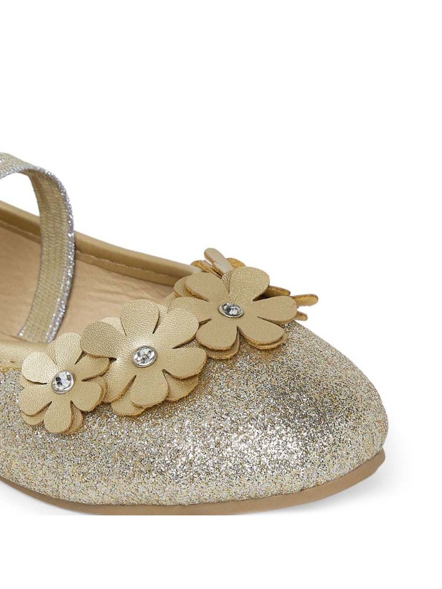 Pantaloons Junior Gold Mary Jane Shoes
