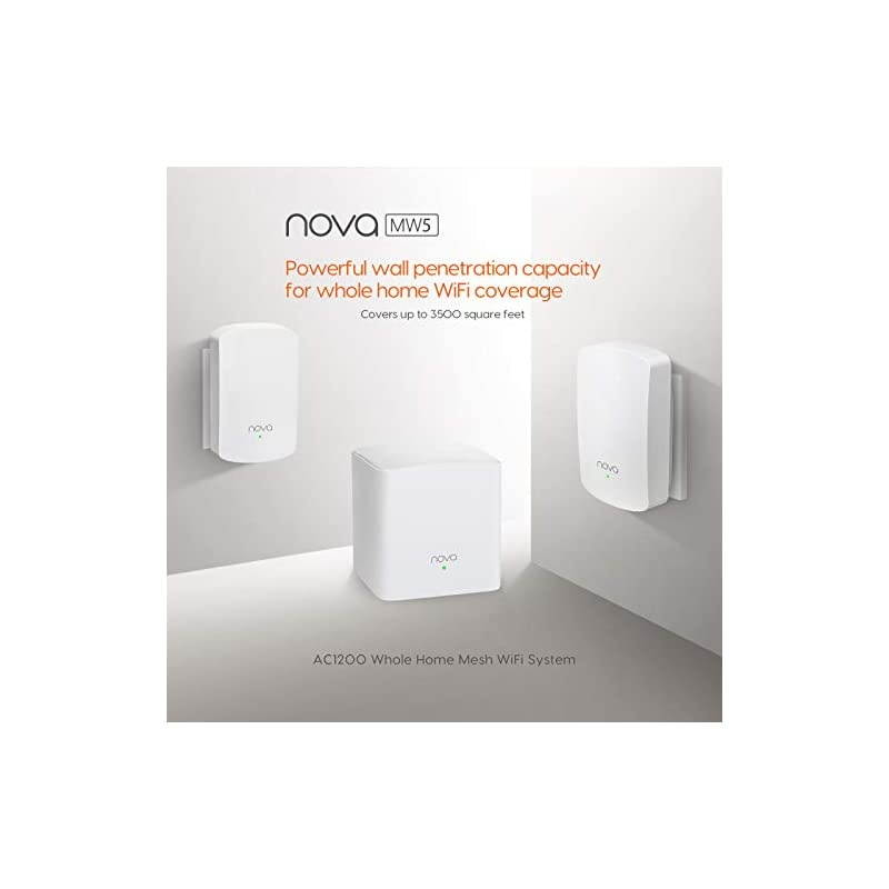 Nova Mesh WiFi System (MW5)-Up to 3500 sq.ft. Whole Home Coverage, Gigabit Mesh Router for Wireless Internet, WiFi Router and Extender Replacement, Works with Alexa, Plug-in Design, 3-pack
