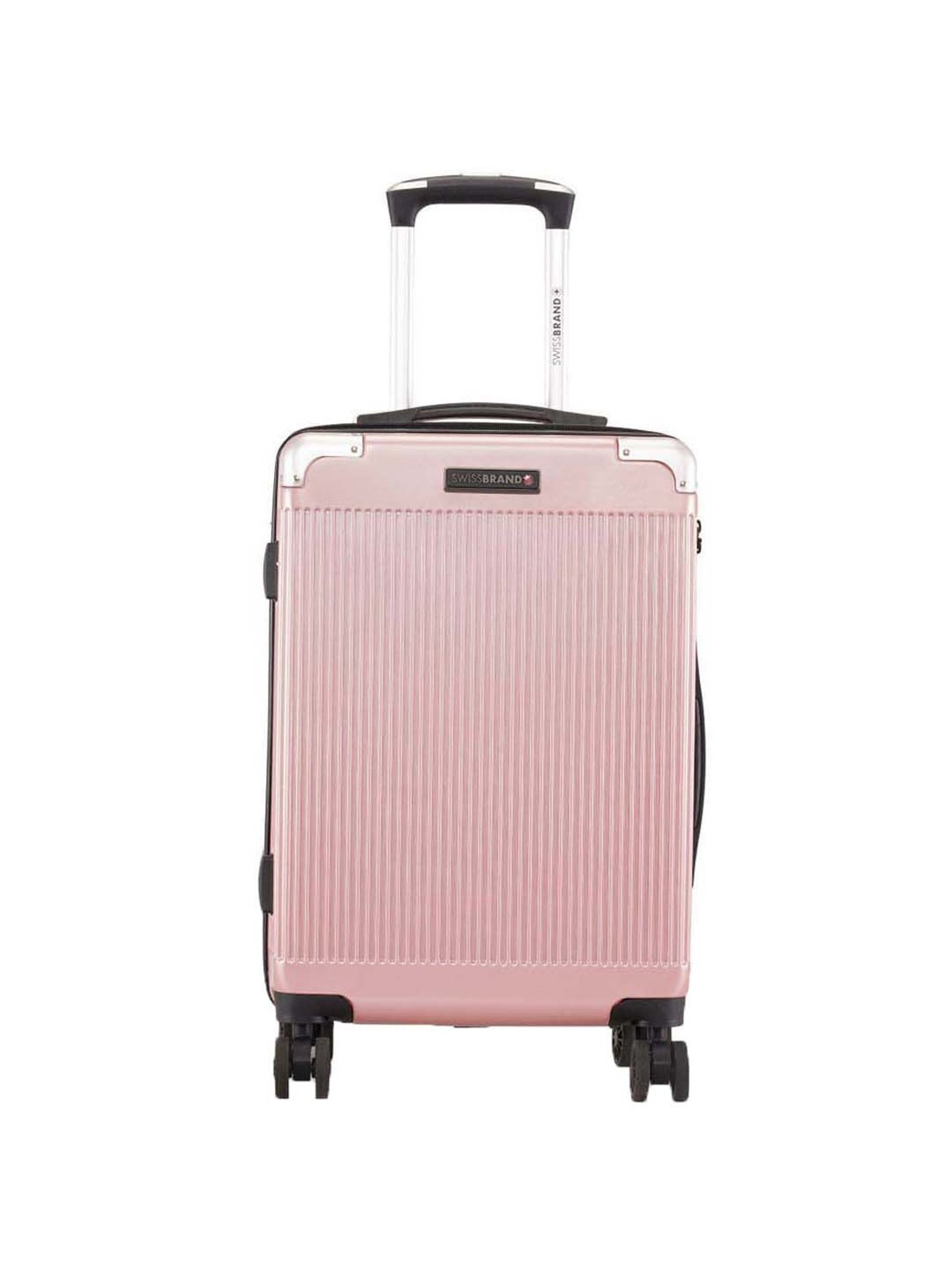 Swiss Brand Geneve Rose Gold Carry-On 4 Wheel Small Hard Trolley 53cm